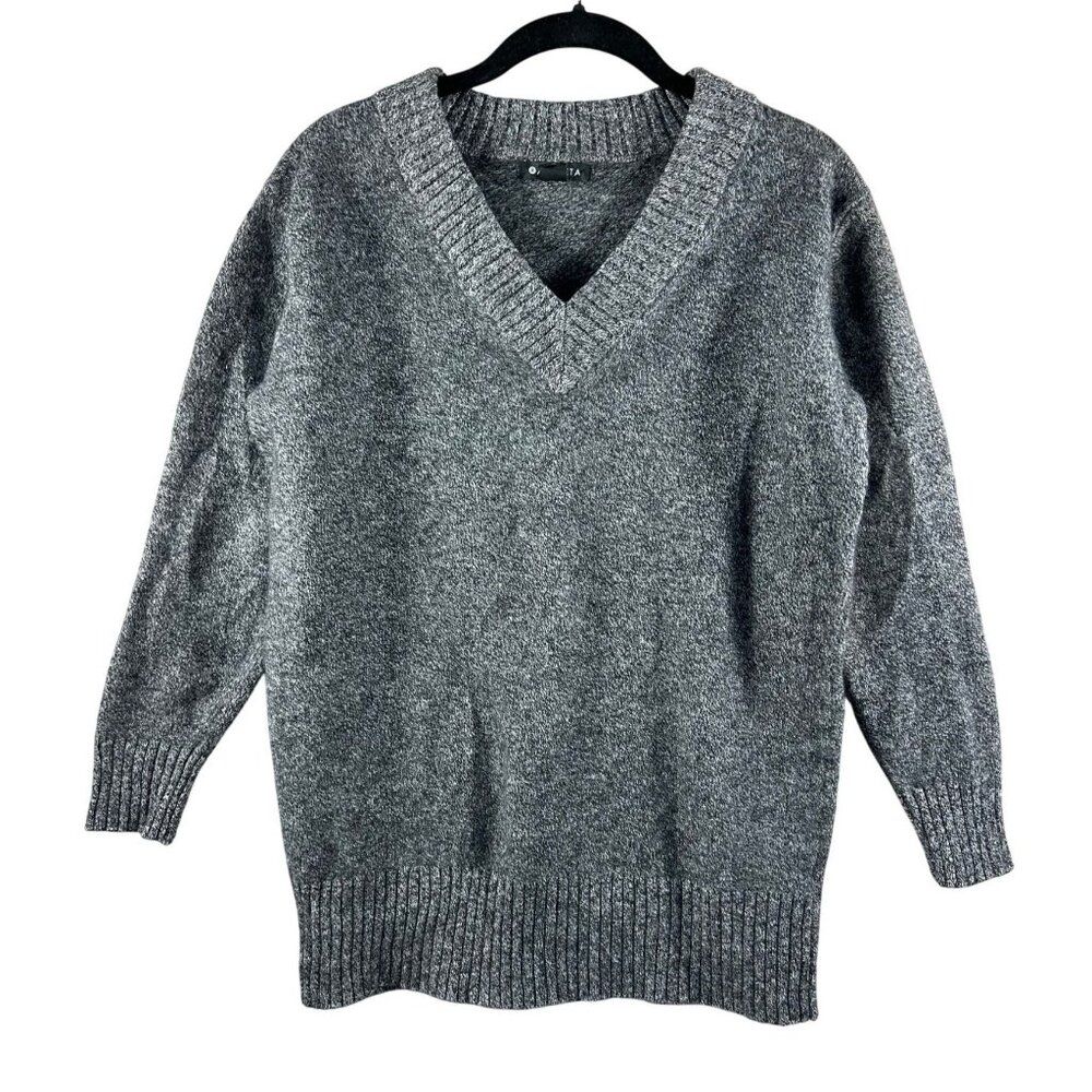 Athleta Women's sz M Sweater Wool Blend Comfy Athlesure Heavy V-Neck